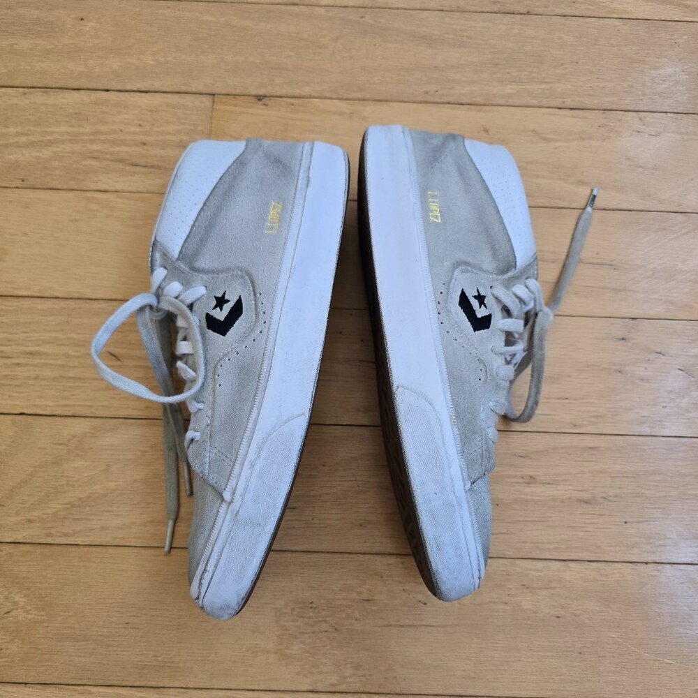 Converse | Louie Lopez Pro Mid white suede skater sneakers | MENS 7.5 - Picture 7 of 8